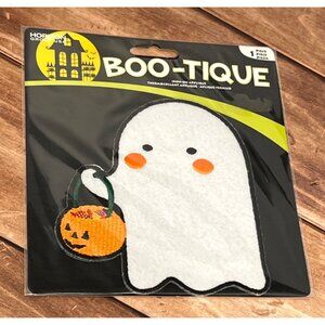 Boo Tique Ghost Iron On Applique With Pumpkin For Halloween Crafts MAP26309123